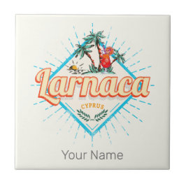 Larnaca Cyprus Retro Cocktail Vintag Sunset Fliese