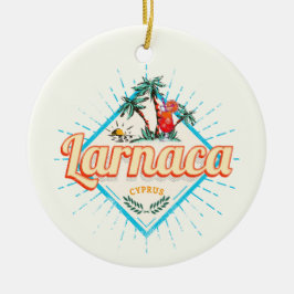 Larnaca Cyprus Retro Cocktail Vintag Sunset Keramik Ornament