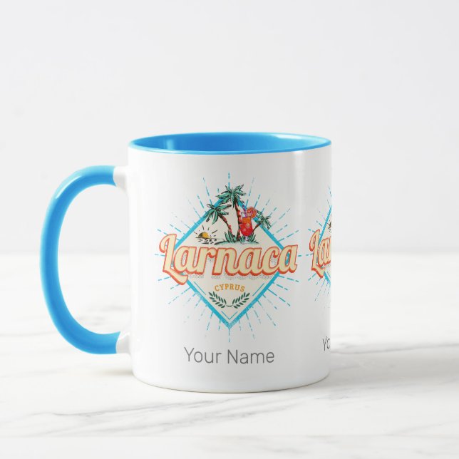 Larnaca Cyprus Retro Cocktail Vintag Sunset Tasse (Links)