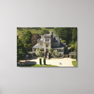 Larnach Castle, Dunedin, Neuseeland - Luftaufnahme Leinwanddruck