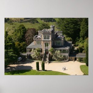 Larnach Castle, Dunedin, Neuseeland - Luftaufnahme Poster