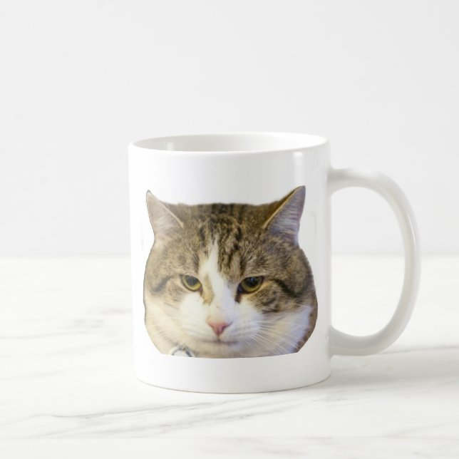 Larry das Downing Street-Katzen-Gesicht Kaffeetasse (Rechts)