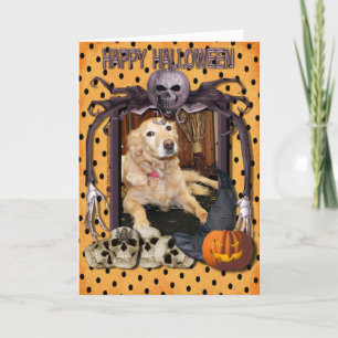 Larry - golden retriever - Foto-2 Halloween Karte
