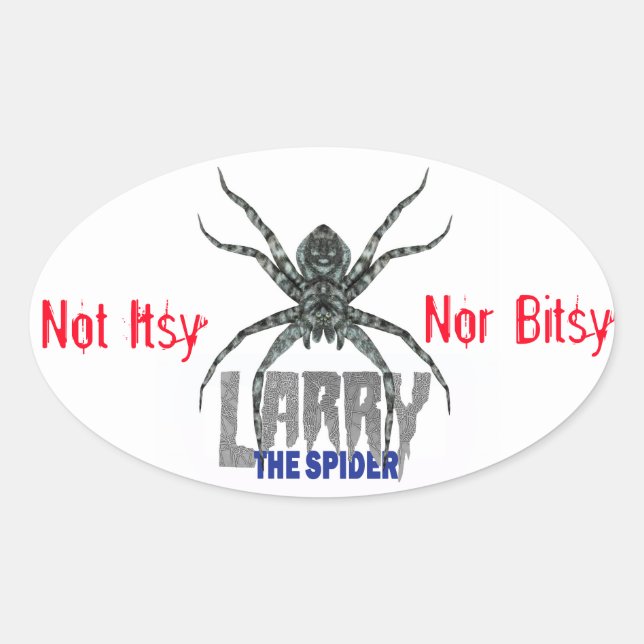Larry the Spider Oval Aufkleber (Vorderseite)