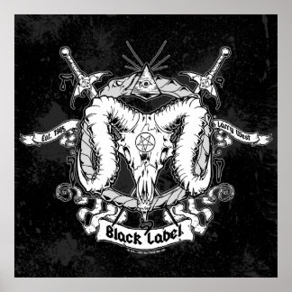 Larry Wests schwarzes Etikett Poster