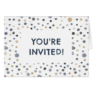 Lars Confetti Watercolor Dots Birthday Einladung
