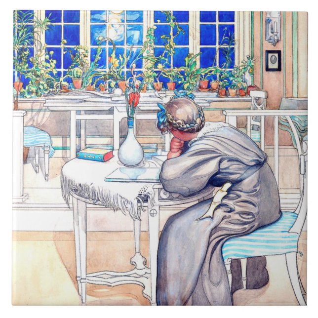 Larsson - Am Abend der Reise nach England Fliese (Vorderseite)