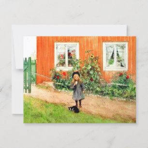 Larsson - Brita mit Katze und Sandwich Karte