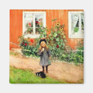 Larsson - Brita mit Katze und Sandwich Magnet