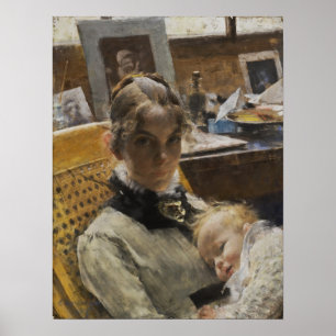 Larsson - Die Frau des Künstlers und ihre Tochter Poster