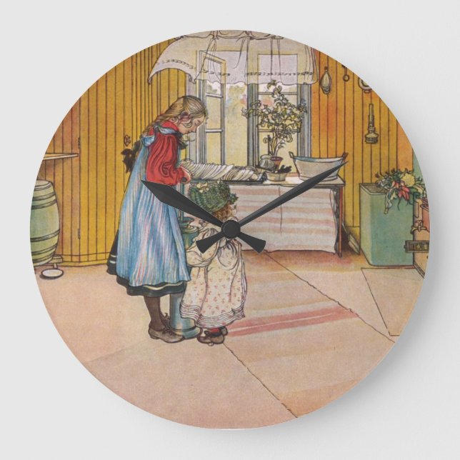Larsson: Die Küche, Kunst Große Wanduhr (Vorderseite)