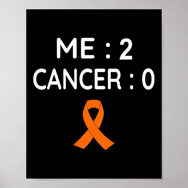 las 2 Krebs 0 Leukämie Bewusstsein Poster (Vorne)