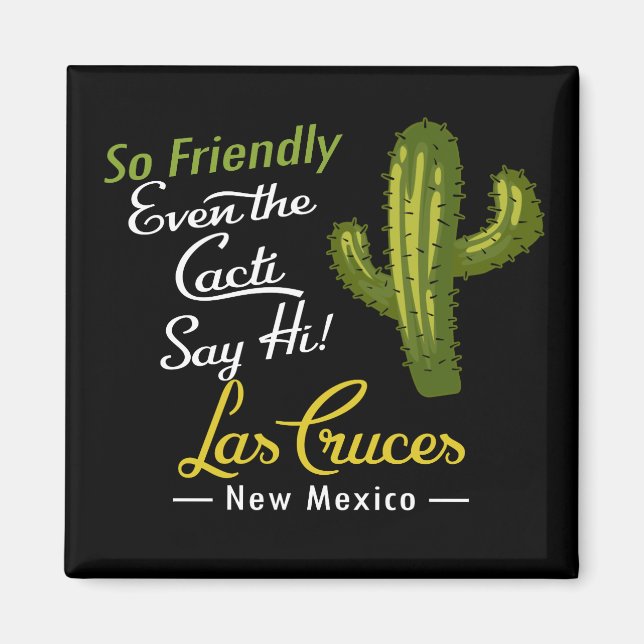 Las Cruces Cactus Funny Retro Magnet (Vorne)