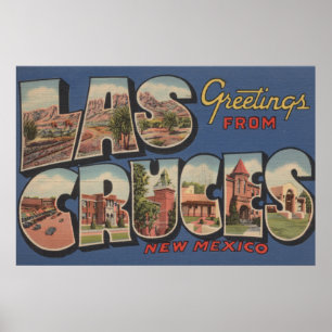 Las Cruces, New Mexico - Großbuchstaben Poster