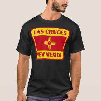 Las Cruces New Mexico Retro Flag Abzeichen Gelb T-Shirt