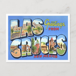 Las Cruces, New Mexico Vintage Große Buchstaben Postkarte