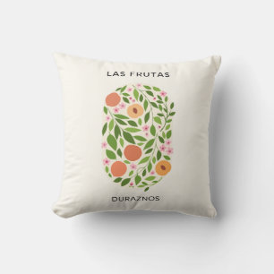 Las Frutas: Duraznos - Pfirsichmarkt Kissen