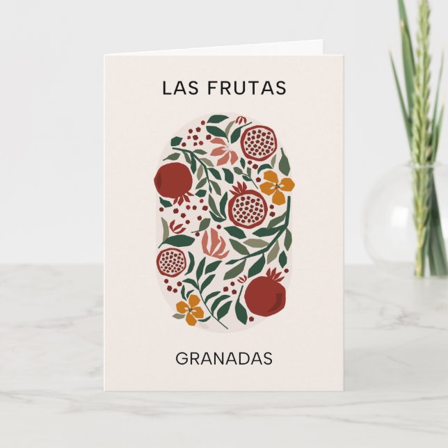 Las Frutas: Granadas - Granatapfelmarkt Karte (Vorderseite)