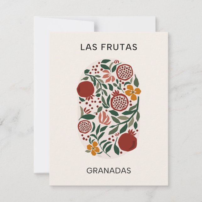 Las Frutas: Granadas - Granatapfelmarkt Mitteilungskarte (Vorderseite)