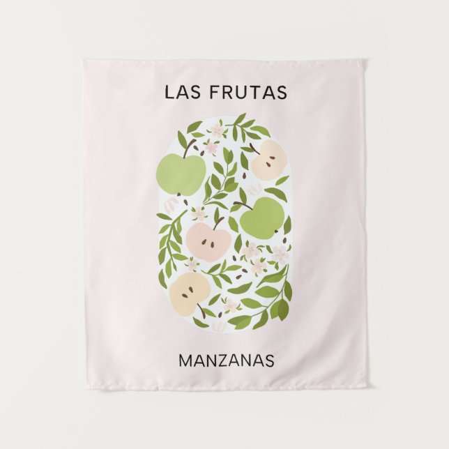 Las Frutas: Manzanas - Apfelmarkt Wandteppich (Vorderseite)