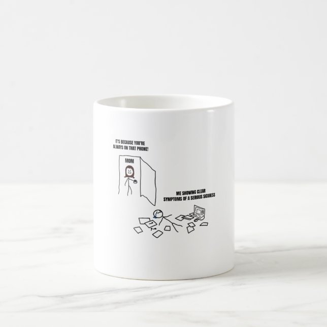 las ich deutliche Symptome einer Krankheit Kaffeetasse (Mittel)