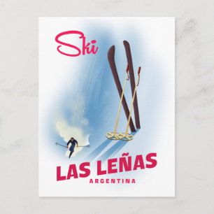 Las leñas Argentina ski Postkarte