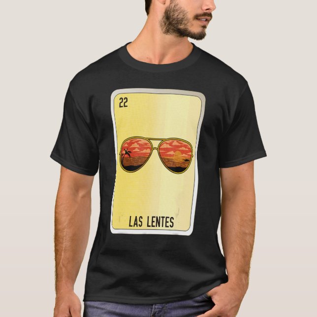 Las Lentes Mexican Slang Lottery Bingo Cards T-Shirt (Vorderseite)
