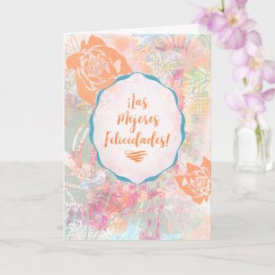 Las Mejores Felicidades - Beste spanische Wünsche Karte
