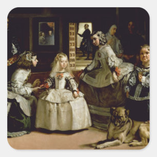 Las Meninas Detail der Schilderung der unteren Quadratischer Aufkleber