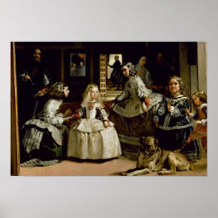 Las Meninas Detail der unteren Hälfte mit Darstell Poster