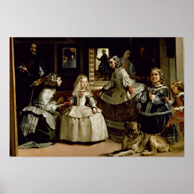 Las Meninas Detail der unteren Hälfte mit Darstell Poster (Vorne)