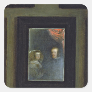 Las Meninas, Familie Philip IV, c.1656 Quadratischer Aufkleber