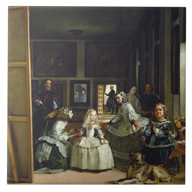 Las Meninas oder die Familie von Philip IV, c.1656 Fliese (Vorderseite)