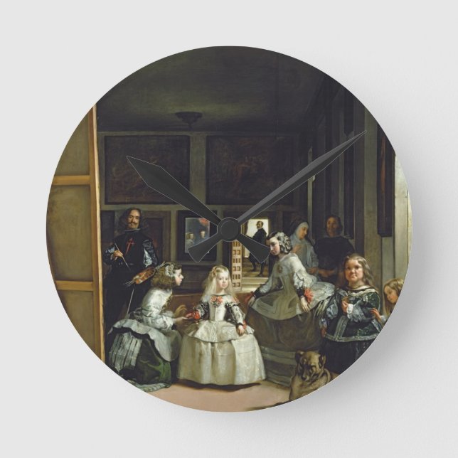 Las Meninas oder die Familie von Philip IV, c.1656 Runde Wanduhr (Vorderseite)