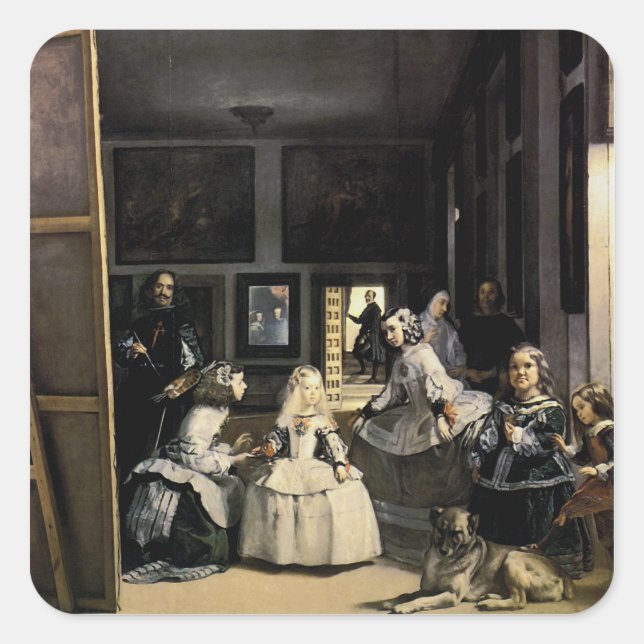 Las Meninas Quadratischer Aufkleber (Vorderseite)
