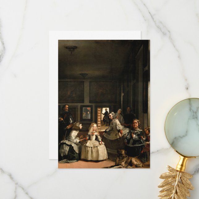 Las Meninas von Diego Velazquez Dankeskarte (Vorderseite/Rückseite Beispiel)