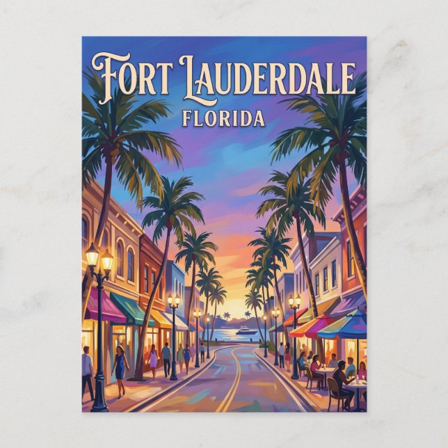 Las Olas Boulevard USA Postkarte (Vorderseite)