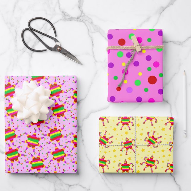 Las Posadas Piñata Festive Mexican Christmas  Geschenkpapier Set (Vorderseite)