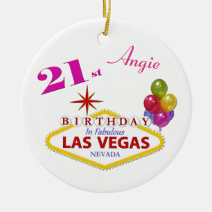 Las Vegas 21. Geburtstag Keramik Ornament