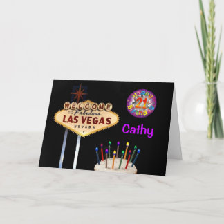 Las Vegas 21. Geburtstagkarte Einladung