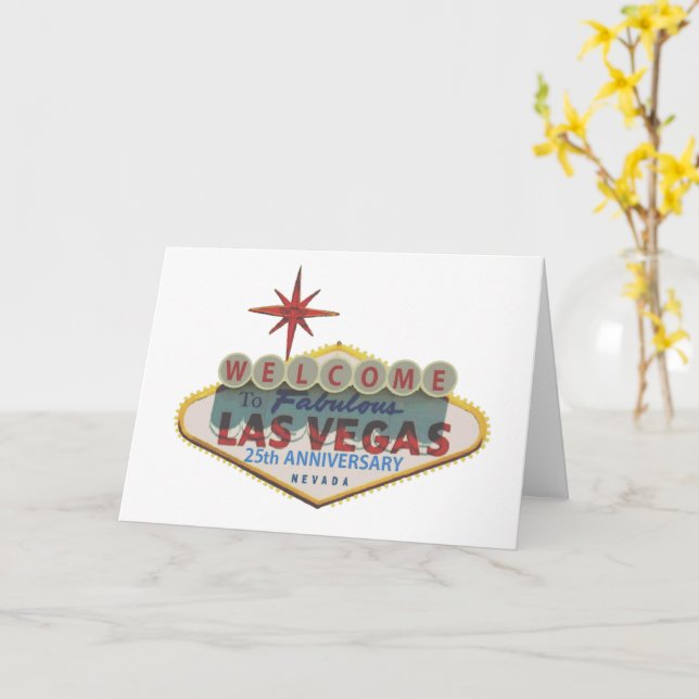 Las Vegas 25th Anniversary Card Karte (Gelbe Blume)