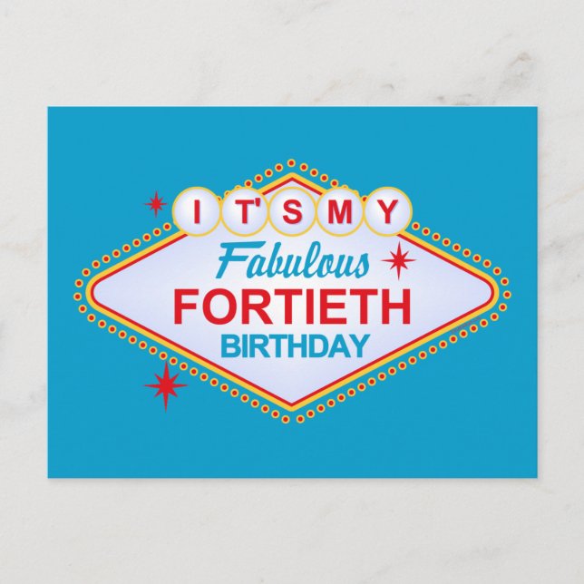 Las Vegas 40. Geburtstag Postkarte (Vorderseite)