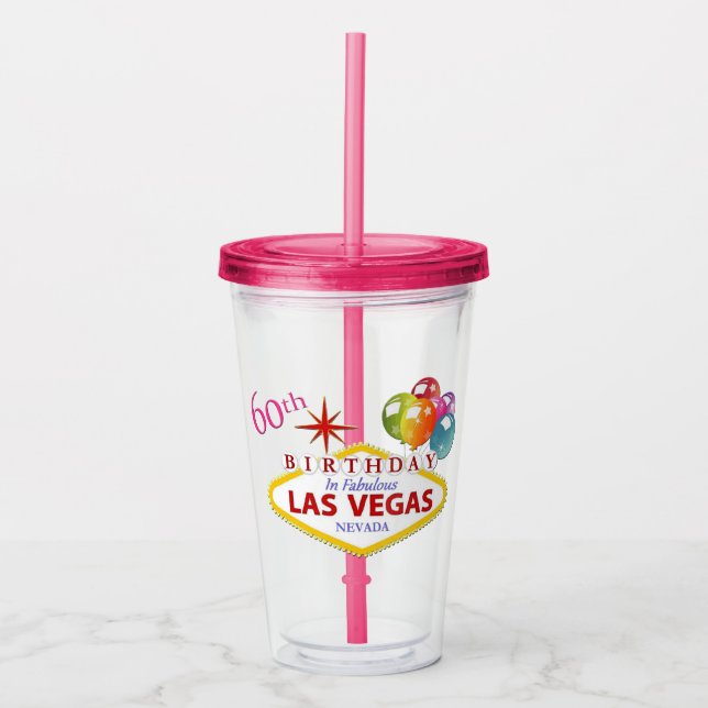 Las Vegas 60. Geburtstag Tumbler Acryltrinkbecher (Vorderseite)