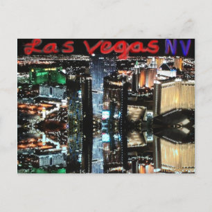 Las Vegas am Nachts Reflektionskarte Postkarte