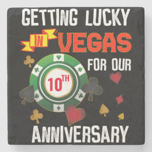 Las Vegas Anniversary Lucky Couple Matching Steinuntersetzer