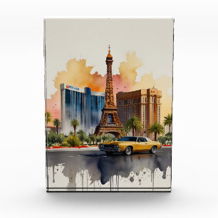 Las Vegas Aquarellkunst Fotoblock