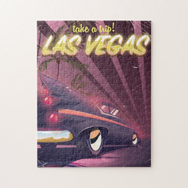 Las Vegas Auto Vintage Reiseplakat. Puzzle (Vertikal)