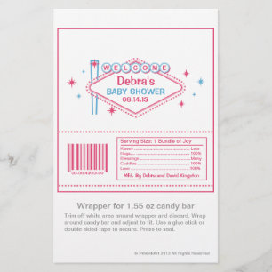 Las Vegas Baby Shower Candy Wrapper Flyer