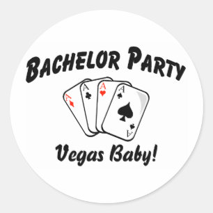 Las Vegas Bachelor Party Runder Aufkleber