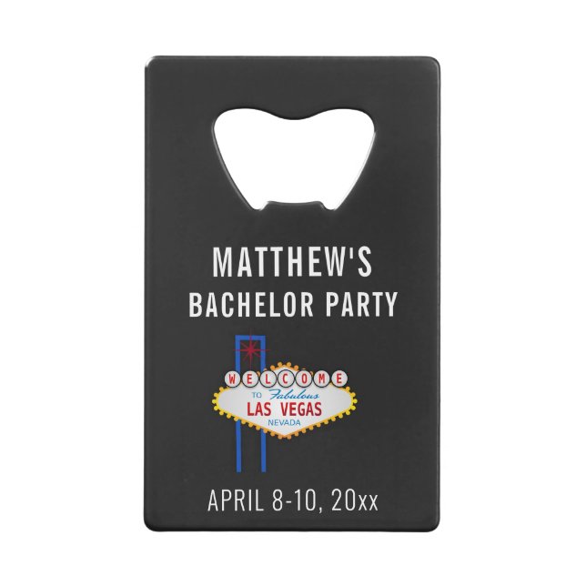 Las Vegas Bachelor Party Trip Gefallen Geldbeutel Flaschenöffner (Vorderseite)